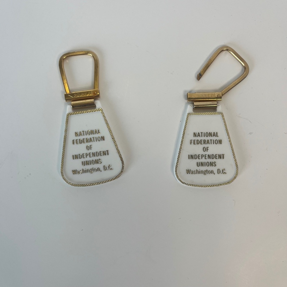 Vintage National Federation of Independent Unions Squeeze Keychains Set of 2 DC‎